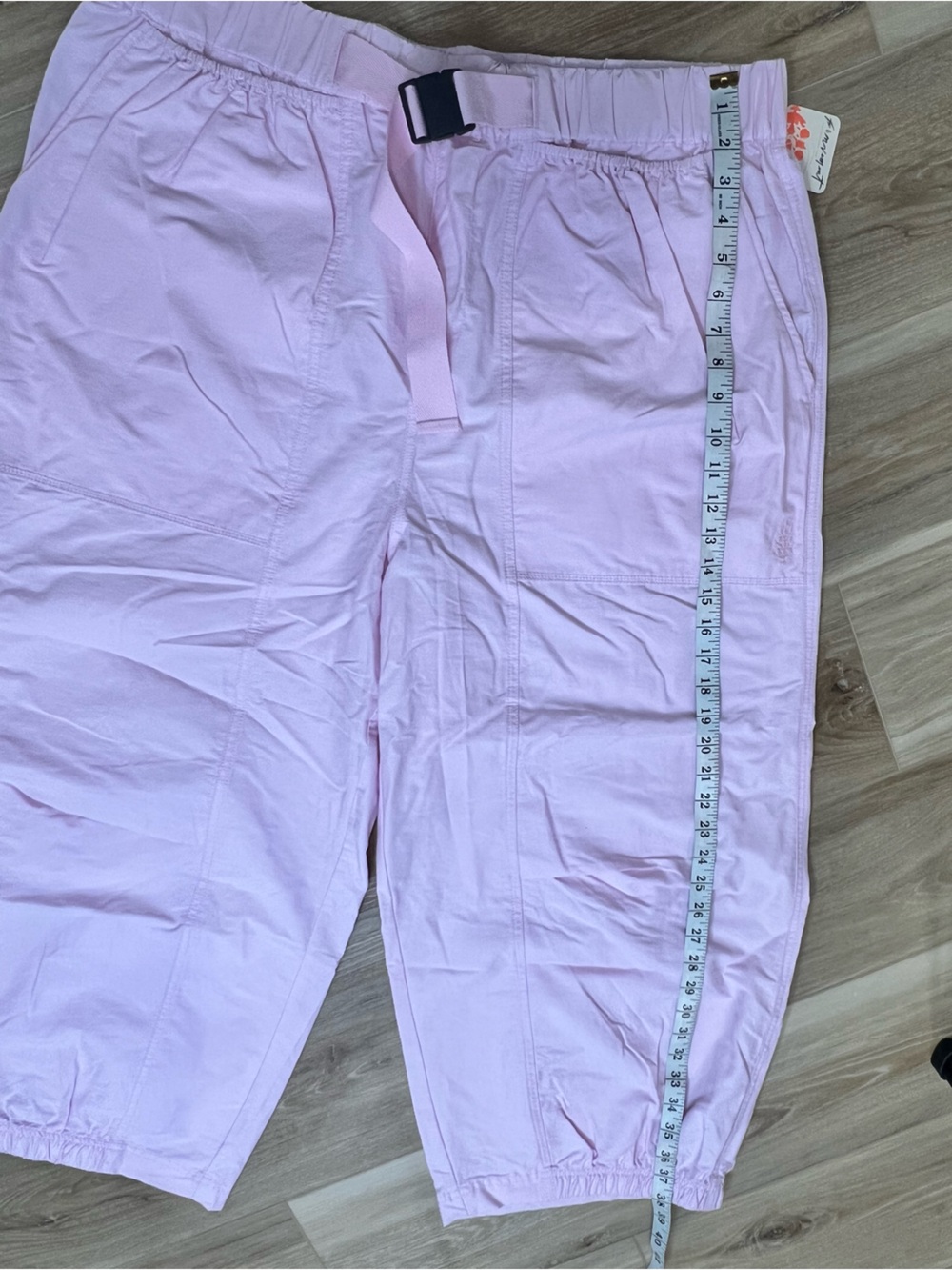 Free People Movement Light Pink Elastic Waist Capri Pants Size XL - Picture 9 of 11